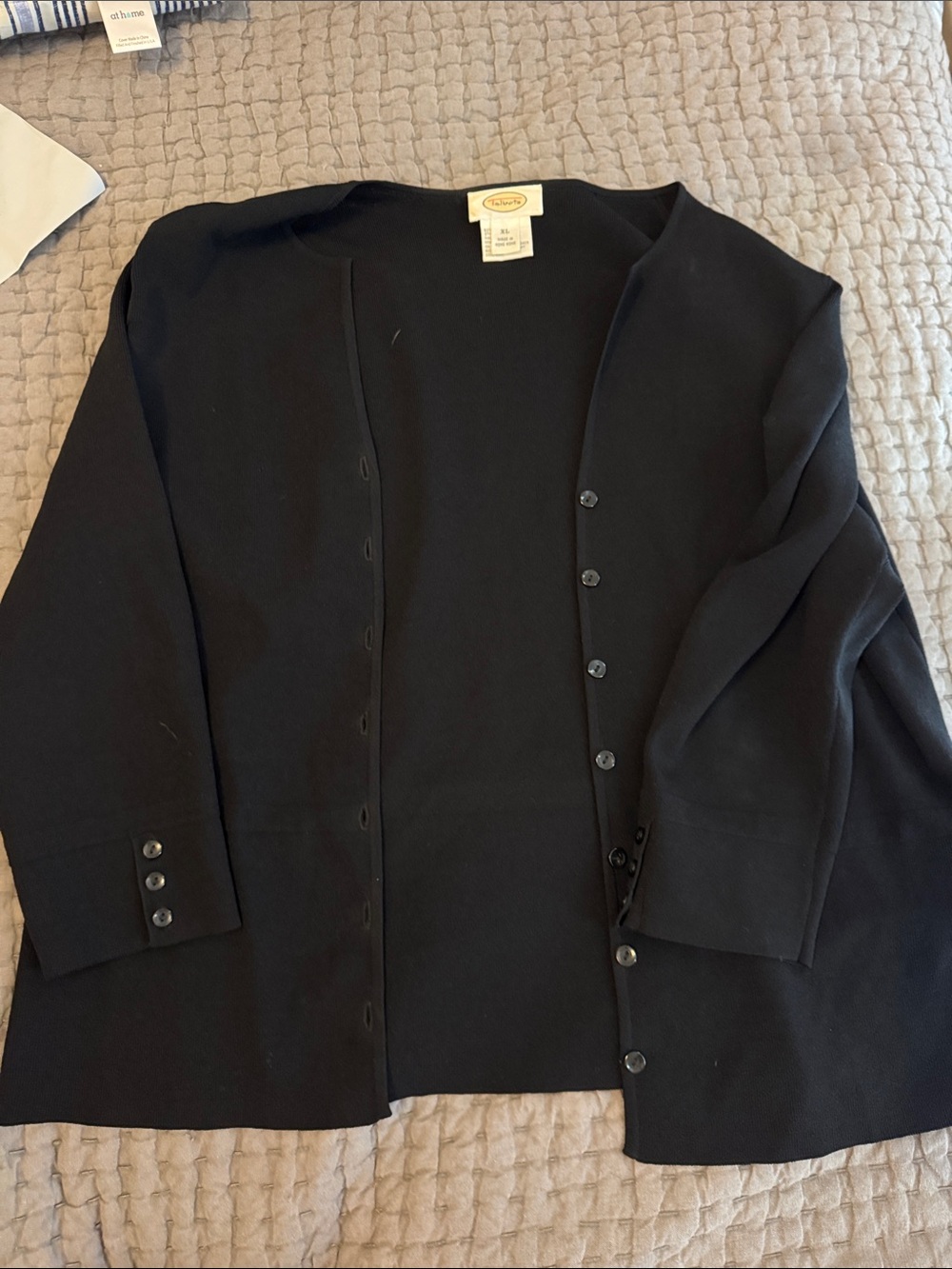 Talbots Black Button-Front Knit Blazer